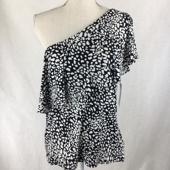 Chaps Tops - 💥Chaps Ruffle one Shoulder Blouse Sz XL NWT